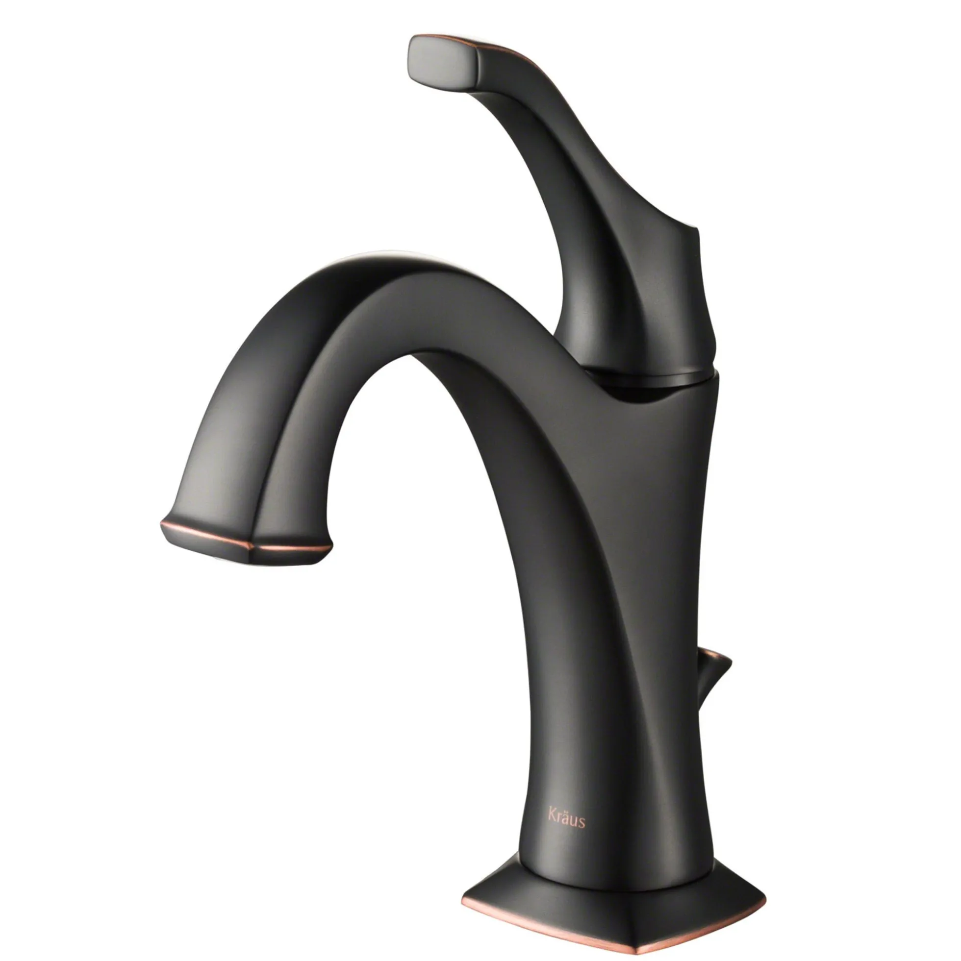 Single Handle Basin Bathroom Faucet with Lift Rod Drain and Deck Plate in Oil Rubbed Bronze