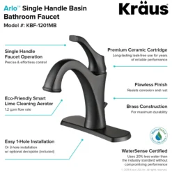 Single Handle Basin Bathroom Faucet with Lift Rod Drain and Deck Plate in Matte Black (2-Pack)