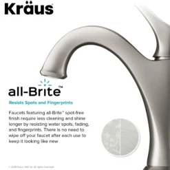 Single Handle Basin Bathroom Faucet with Lift Rod Drain and Deck Plate in Spot Free Stainless Steel