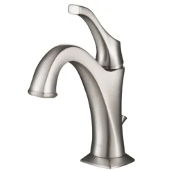 Single Handle Basin Bathroom Faucet with Lift Rod Drain and Deck Plate in Spot Free Stainless Steel