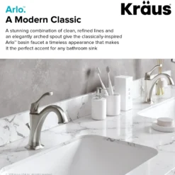 Single Handle Basin Bathroom Faucet with Lift Rod Drain and Deck Plate in Spot Free Stainless Steel