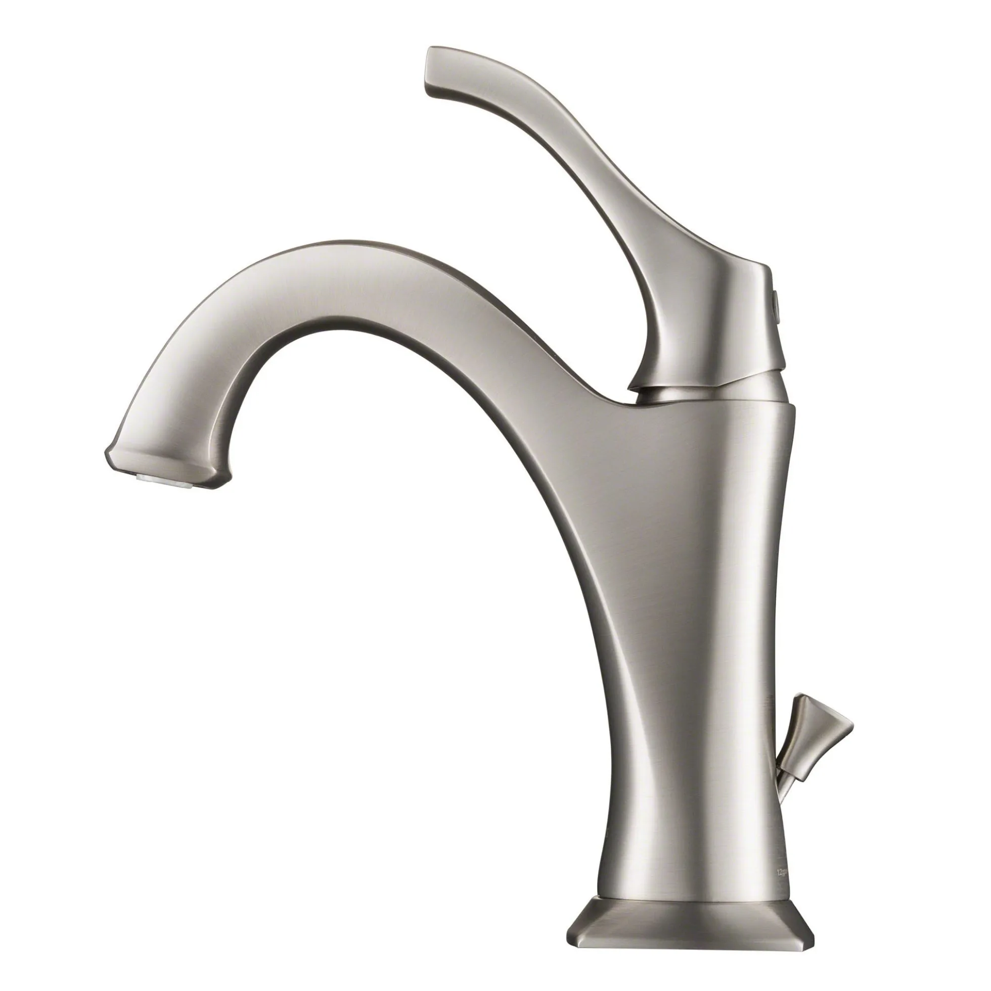Single Handle Basin Bathroom Faucet with Lift Rod Drain and Deck Plate in Spot Free Stainless Steel