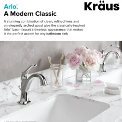 Single Handle Basin Bathroom Faucet with Lift Rod Drain and Deck Plate in Chrome
