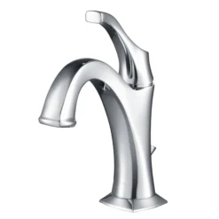 Single Handle Basin Bathroom Faucet with Lift Rod Drain and Deck Plate in Chrome