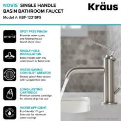 Single Handle Basin Bathroom Faucet with Lift Rod Drain in Spot Free Stainless Steel (2-Pack)