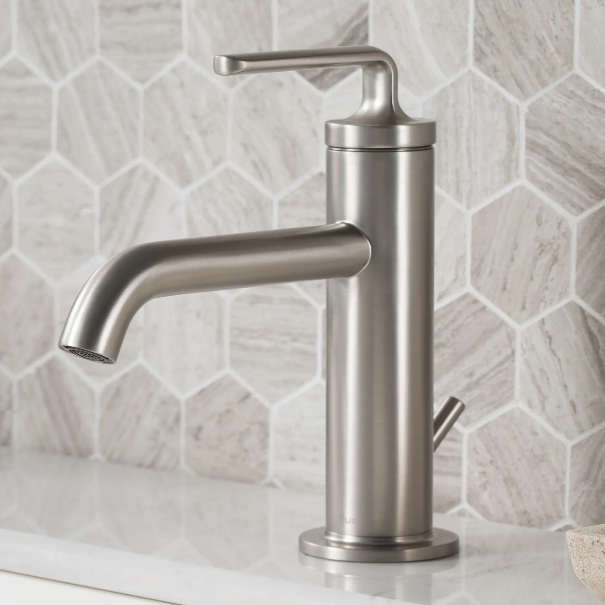 Single Handle Basin Bathroom Faucet with Lift Rod Drain in Spot Free Stainless Steel (2-Pack)
