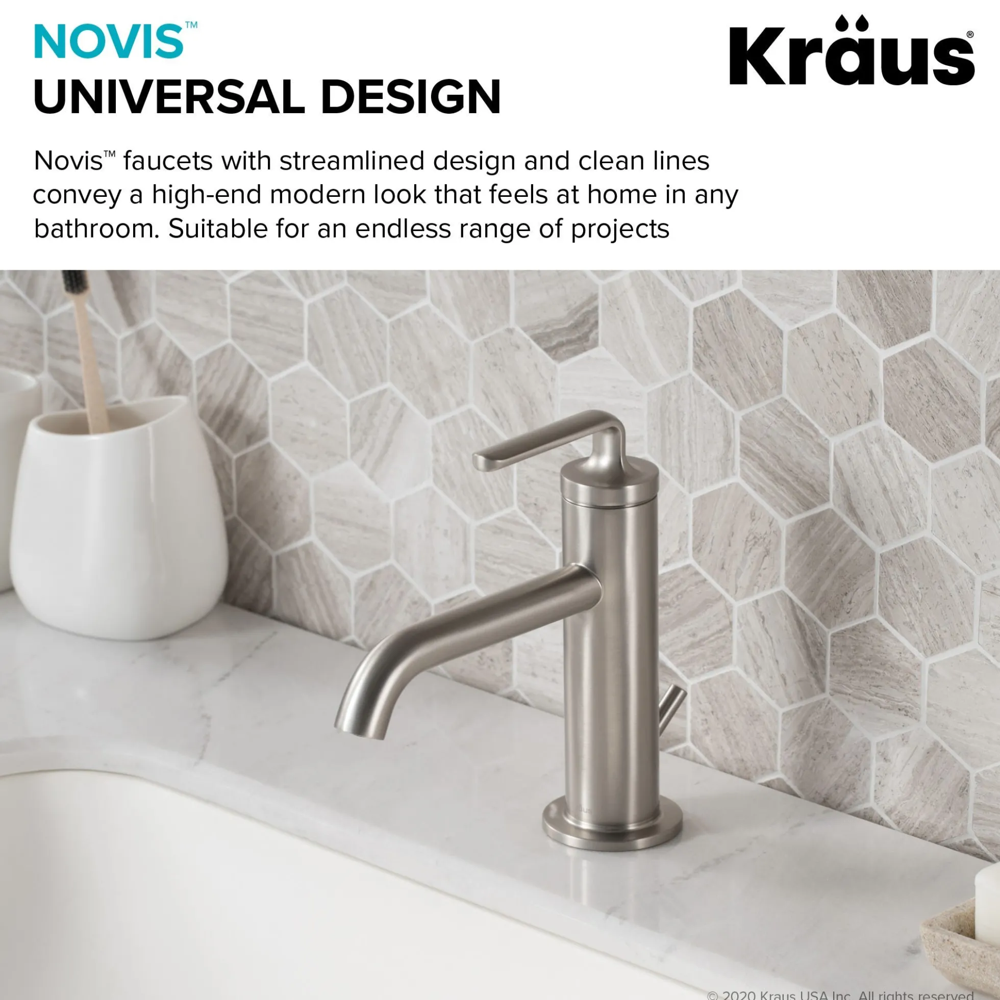 Single Handle Basin Bathroom Faucet with Lift Rod Drain in Spot Free Stainless Steel (2-Pack)