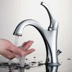 Single Handle Basin Bathroom Faucet with Lift Rod Drain and Deck Plate in Chrome (2-Pack)