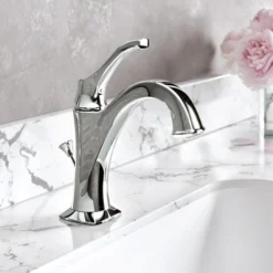 Single Handle Basin Bathroom Faucet with Lift Rod Drain and Deck Plate in Chrome (2-Pack)