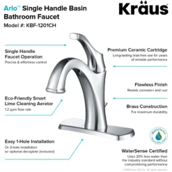 Single Handle Basin Bathroom Faucet with Lift Rod Drain and Deck Plate in Chrome (2-Pack)