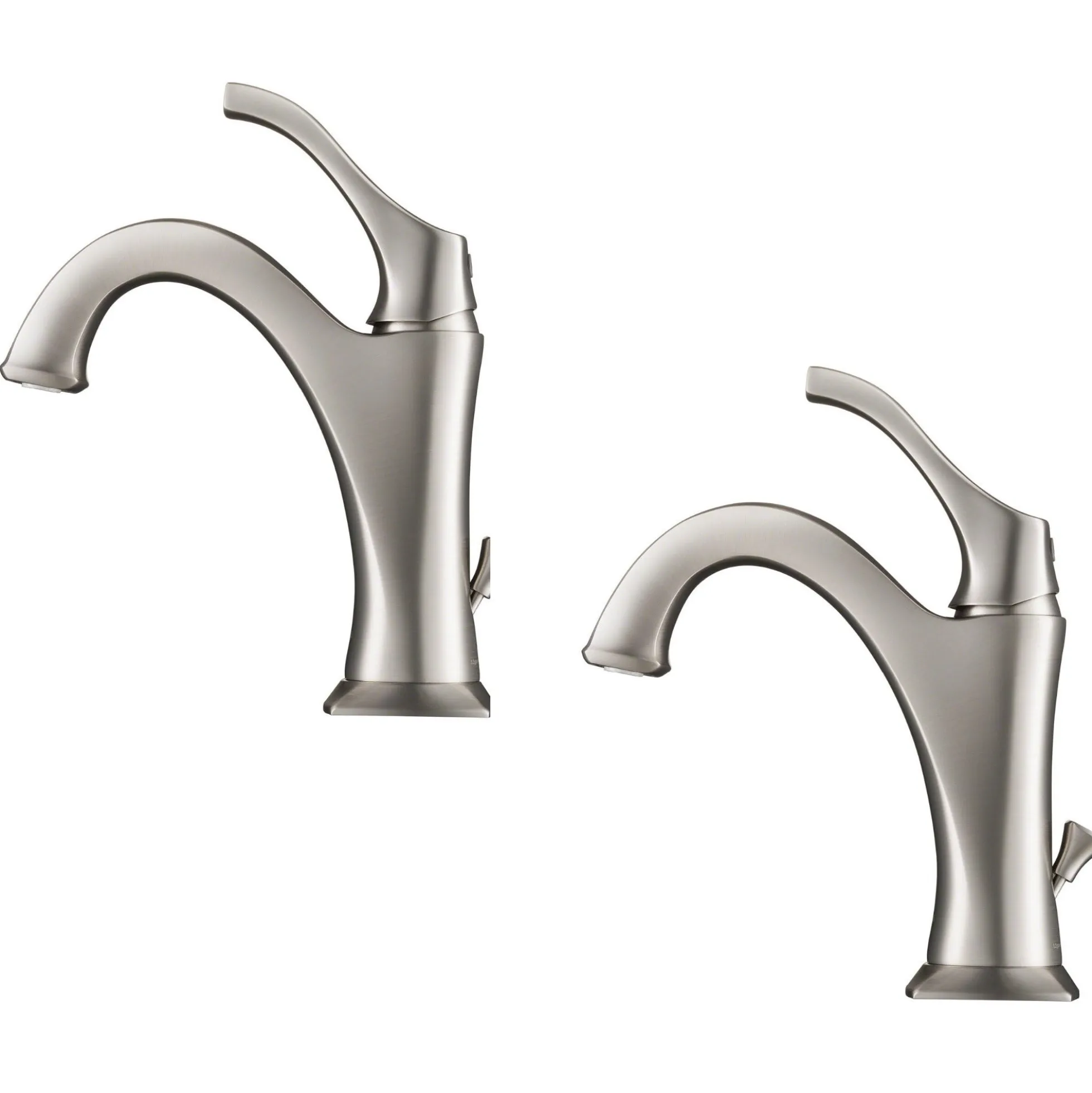 Single Handle Basin Bathroom Faucet with Lift Rod Drain and Deck Plate in Spot Free Stainless Steel (2-Pack)