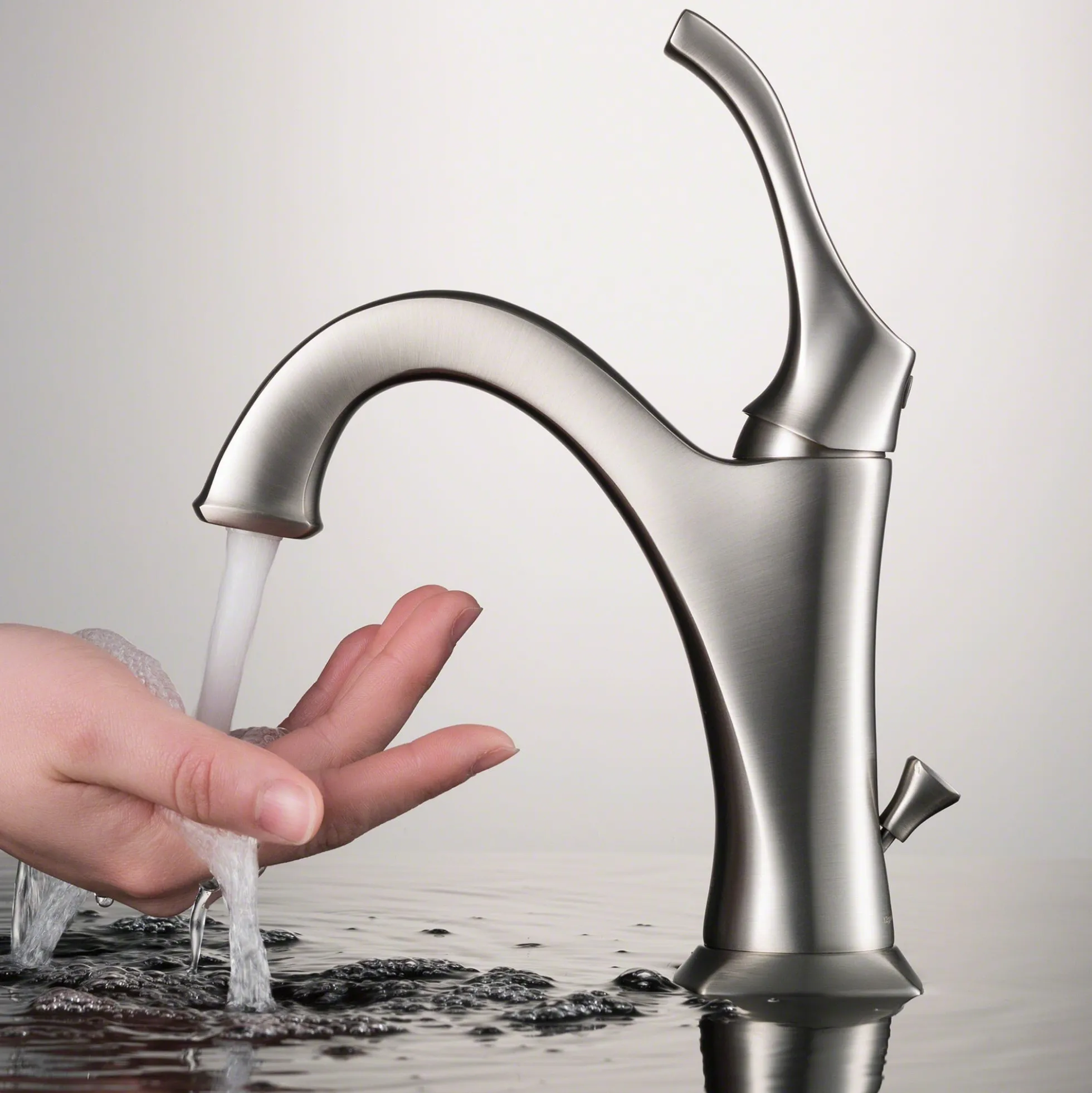 Single Handle Basin Bathroom Faucet with Lift Rod Drain and Deck Plate in Spot Free Stainless Steel (2-Pack)