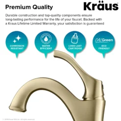 Single Handle Basin Bathroom Faucet with Lift Rod Drain and Deck Plate in Brushed Gold (2-Pack)