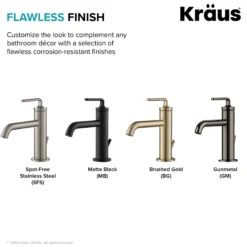 Single Handle Basin Bathroom Faucet with Lift Rod Drain in Spot Free Stainless Steel