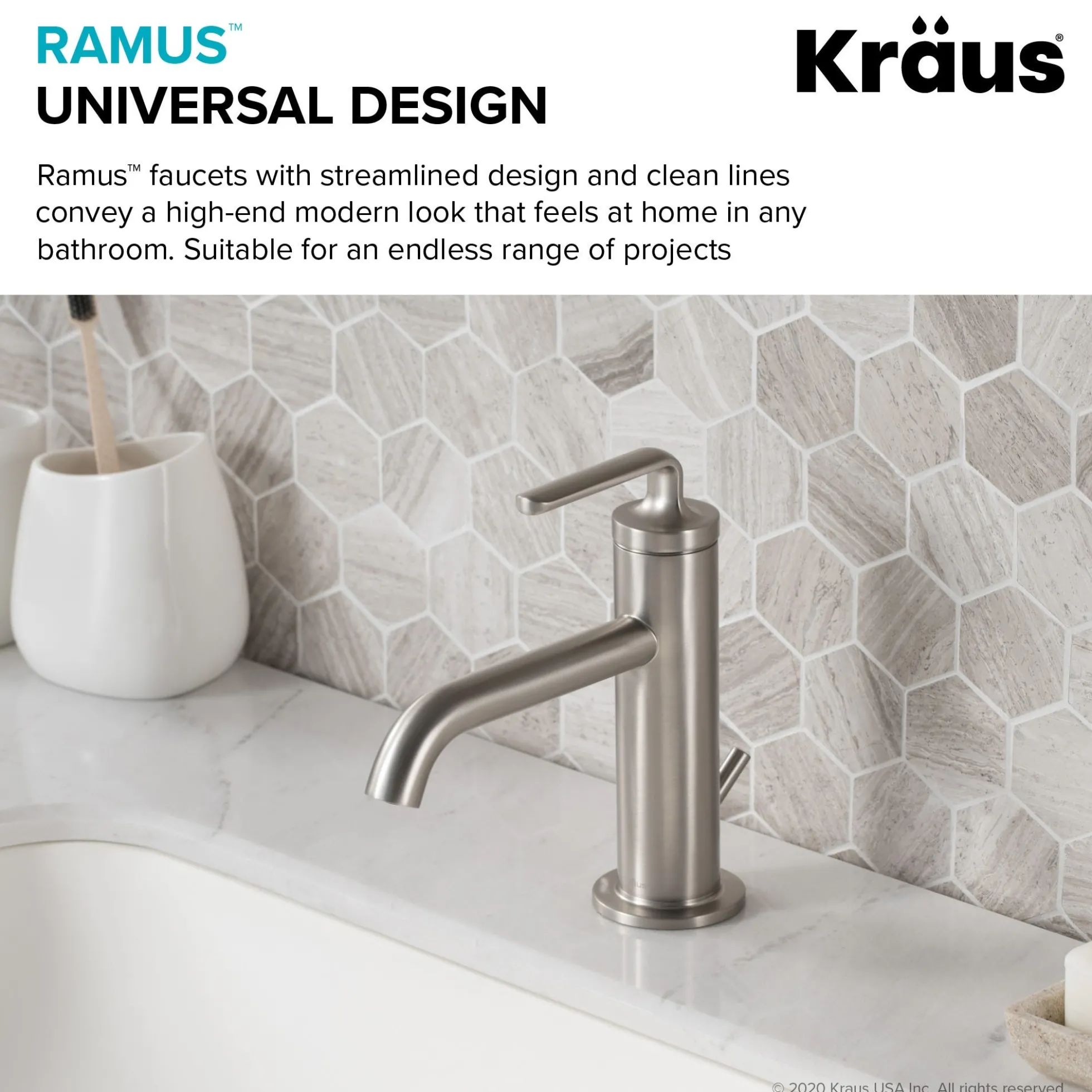 Single Handle Basin Bathroom Faucet with Lift Rod Drain in Spot Free Stainless Steel