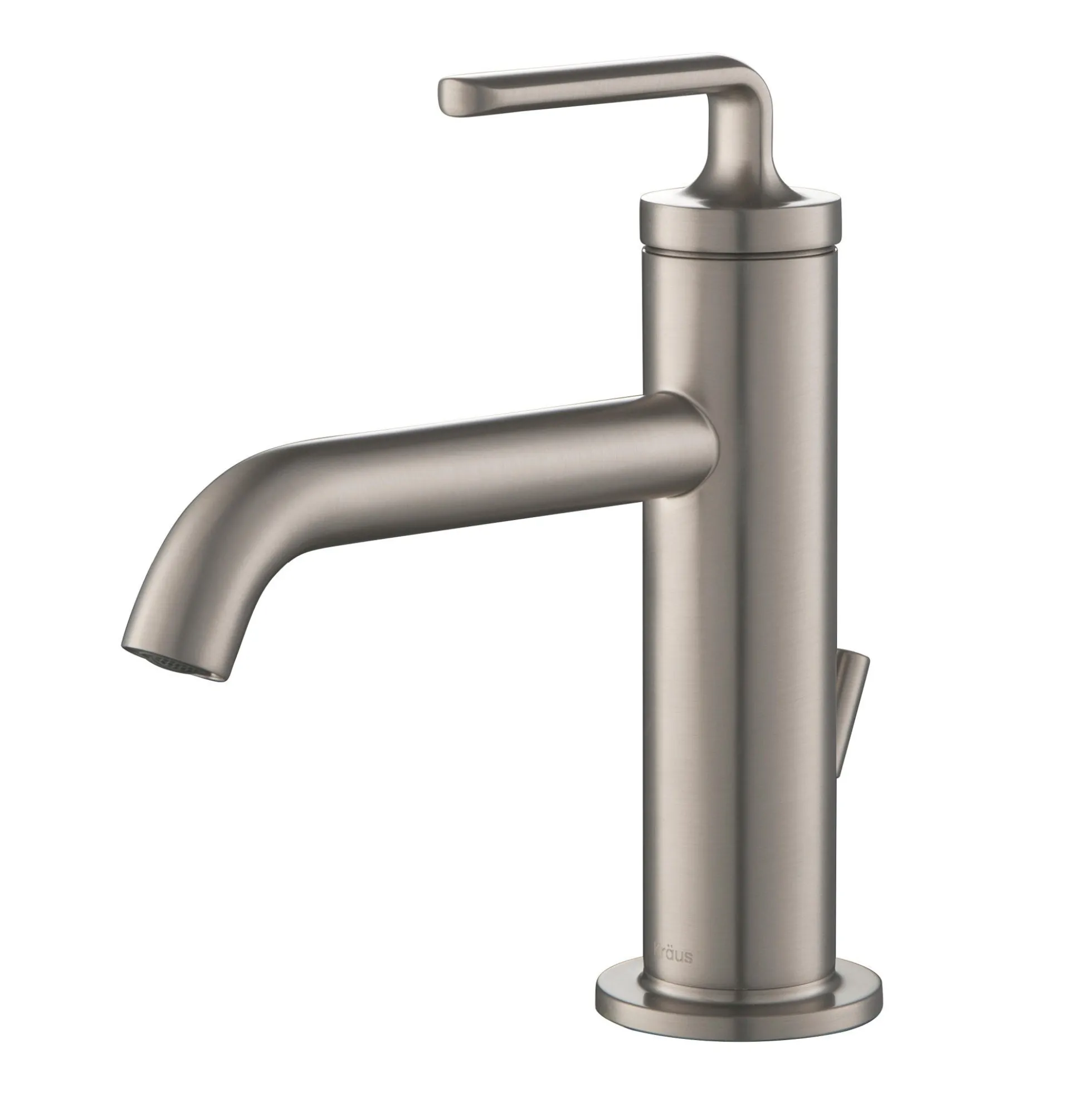 Single Handle Basin Bathroom Faucet with Lift Rod Drain in Spot Free Stainless Steel