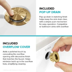 Single Handle Bathroom Faucet in Spot-Free Brushed Brass with Pop Up Drain and Supply Lines