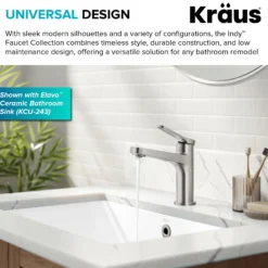 Single Handle Bathroom Faucet in Spot-Free Brushed Nickel with Pop Up Drain and Supply Lines
