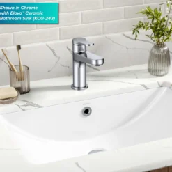 Single Handle Bathroom Faucet in Matte Black with Pop Up Drain and Supply Lines