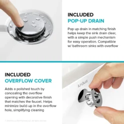 Single Handle Bathroom Faucet in Chrome with Pop Up Drain and Supply Lines