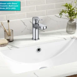 Single Handle Bathroom Faucet in Chrome with Pop Up Drain and Supply Lines
