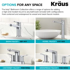 Single Handle Bathroom Faucet in Chrome with Pop Up Drain and Supply Lines