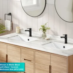 Single Handle Bathroom Faucet in Spot-Free Brushed Nickel / Matte Black with Pop Up Drain and Supply Lines