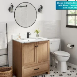 Single Handle Bathroom Faucet in Spot-Free Brushed Nickel / Matte Black with Pop Up Drain and Supply Lines