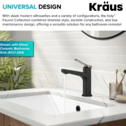 Single Handle Bathroom Faucet in Spot-Free Brushed Nickel / Matte Black with Pop Up Drain and Supply Lines