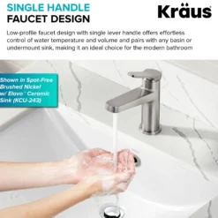 Single Handle Bathroom Faucet in Spot-Free Brushed Brass / Matte Black with Pop Up Drain and Supply Lines