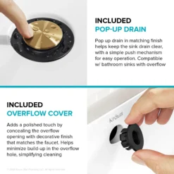 Single Handle Bathroom Faucet in Spot-Free Brushed Brass / Matte Black with Pop Up Drain and Supply Lines