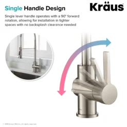 Single Handle Commercial Style Kitchen Faucet in Spot Free Stainless Steel Finish