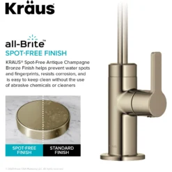 Single Handle Drinking Water Filter Faucet for Reverse Osmosis or Water Filtration System in Spot-Free Antique Champagne Bronze