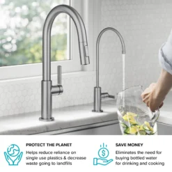 Single Handle Drinking Water Filter Faucet for Reverse Osmosis or Water Filtration System in Spot-Free Stainless Steel