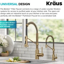 Single Handle Drinking Water Filter Faucet for Reverse Osmosis or Water Filtration System in Brushed Brass