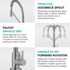 Single Handle Drinking Water Filter Faucet for Reverse Osmosis or Water Filtration System in Brushed Brass