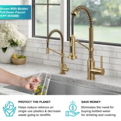 Single Handle Drinking Water Filter Faucet for Reverse Osmosis or Water Filtration System in Brushed Brass