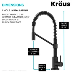Single Handle Drinking Water Filter Faucet for Reverse Osmosis or Water Filtration System in Matte Black