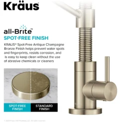 Single Handle Drinking Water Filter Faucet for Reverse Osmosis or Water Filtration System in Spot-Free Antique Champagne Bronze