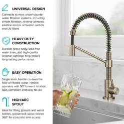 Single Handle Drinking Water Filter Faucet for Reverse Osmosis or Water Filtration System in Spot-Free Antique Champagne Bronze