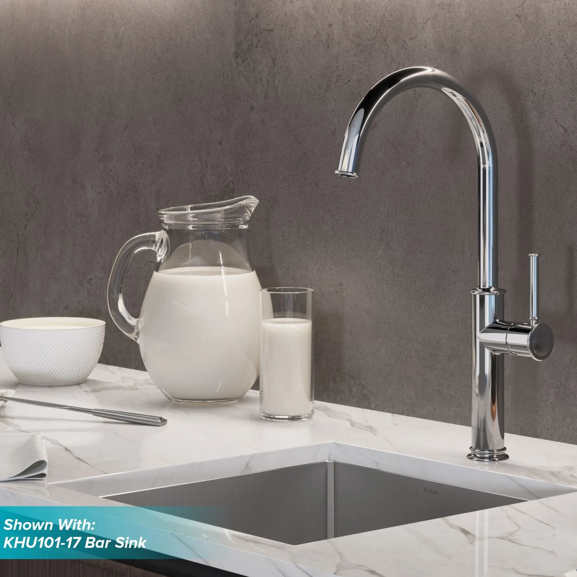 Single Handle Kitchen Bar Faucet in Chrome
