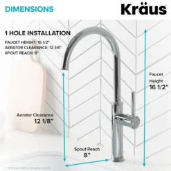 Single Handle Kitchen Bar Faucet in Chrome