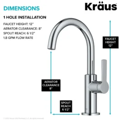 Single Handle Kitchen Bar Faucet in Chrome