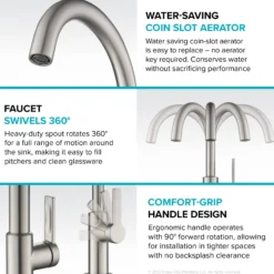 Single Handle Kitchen Bar Faucet in Chrome