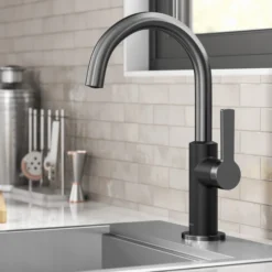 Single Handle Kitchen Bar Faucet in Matte Black / Spot Free Black Stainless Steel