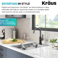 Single Handle Kitchen Bar Faucet in Matte Black / Spot Free Black Stainless Steel
