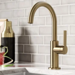 Single Handle Kitchen Bar Faucet in Spot Free Antique Champagne Bronze