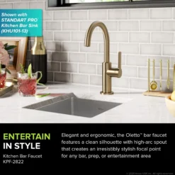 Single Handle Kitchen Bar Faucet in Spot Free Antique Champagne Bronze