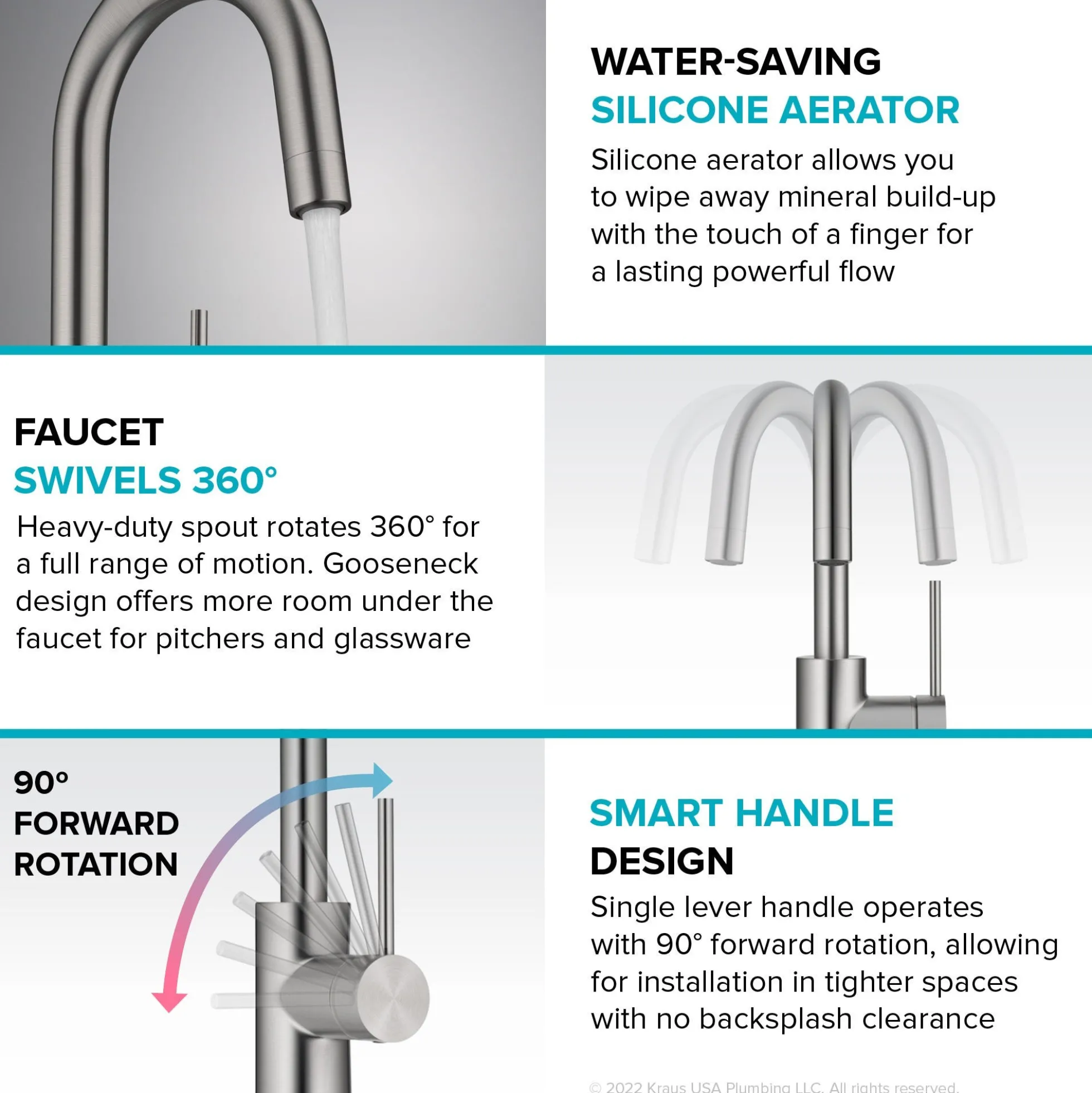 Single Handle Kitchen Bar Faucet with QuickDoc Top Mount Assembly in Brushed Brass