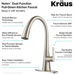 Single Handle Pull-Down Kitchen Faucet in Spot Free Stainless Steel